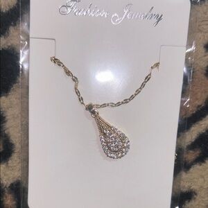 Elegant Gold and Silver Teardrop Necklace